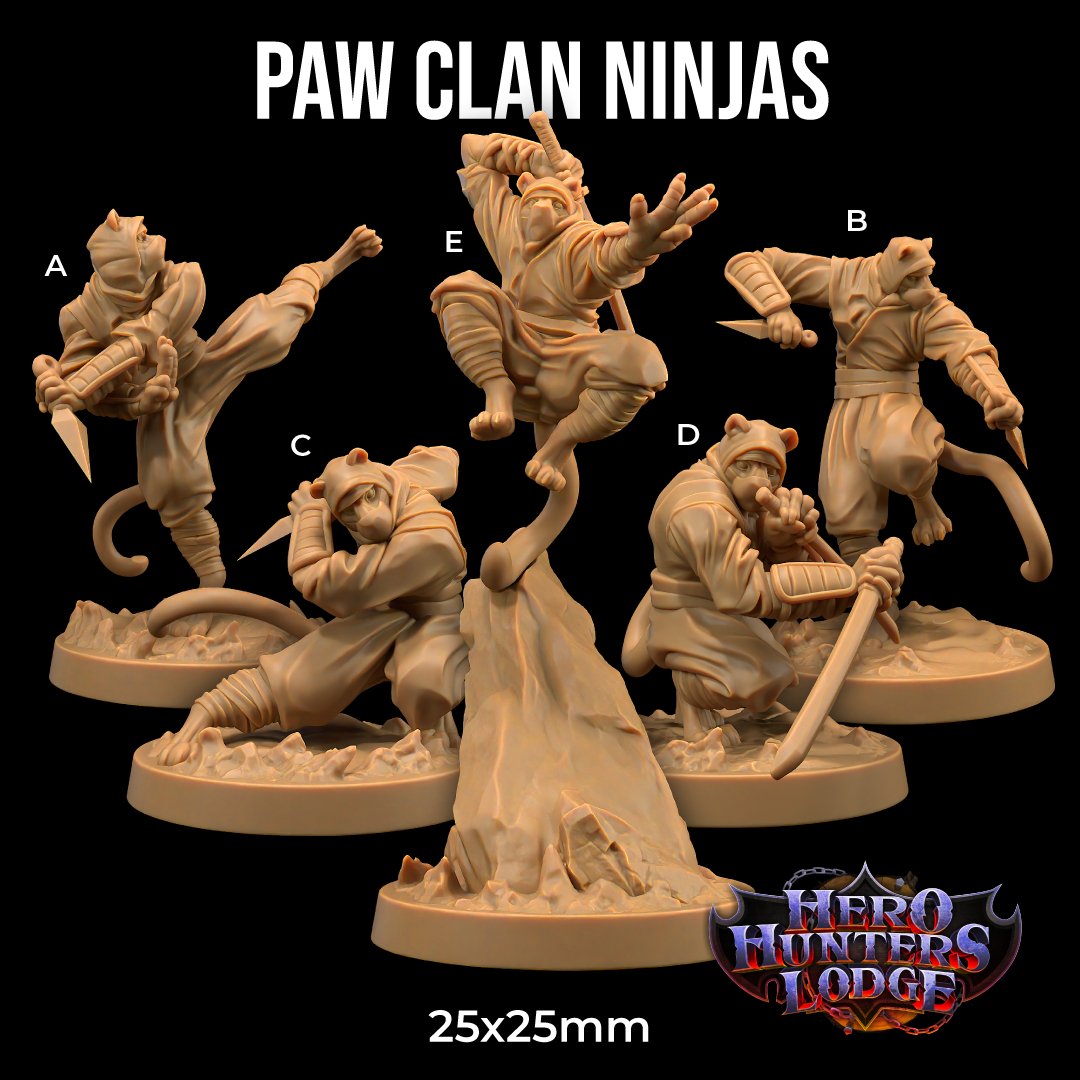 Paw Clan Ninjas - Tabaxi Rogue Miniatures - Mini Megastore