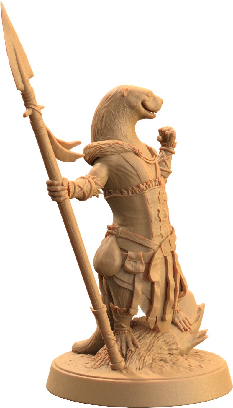 Pearl, Otter Spearmaster - Otterfolk Fighter Miniature - Mini Megastore