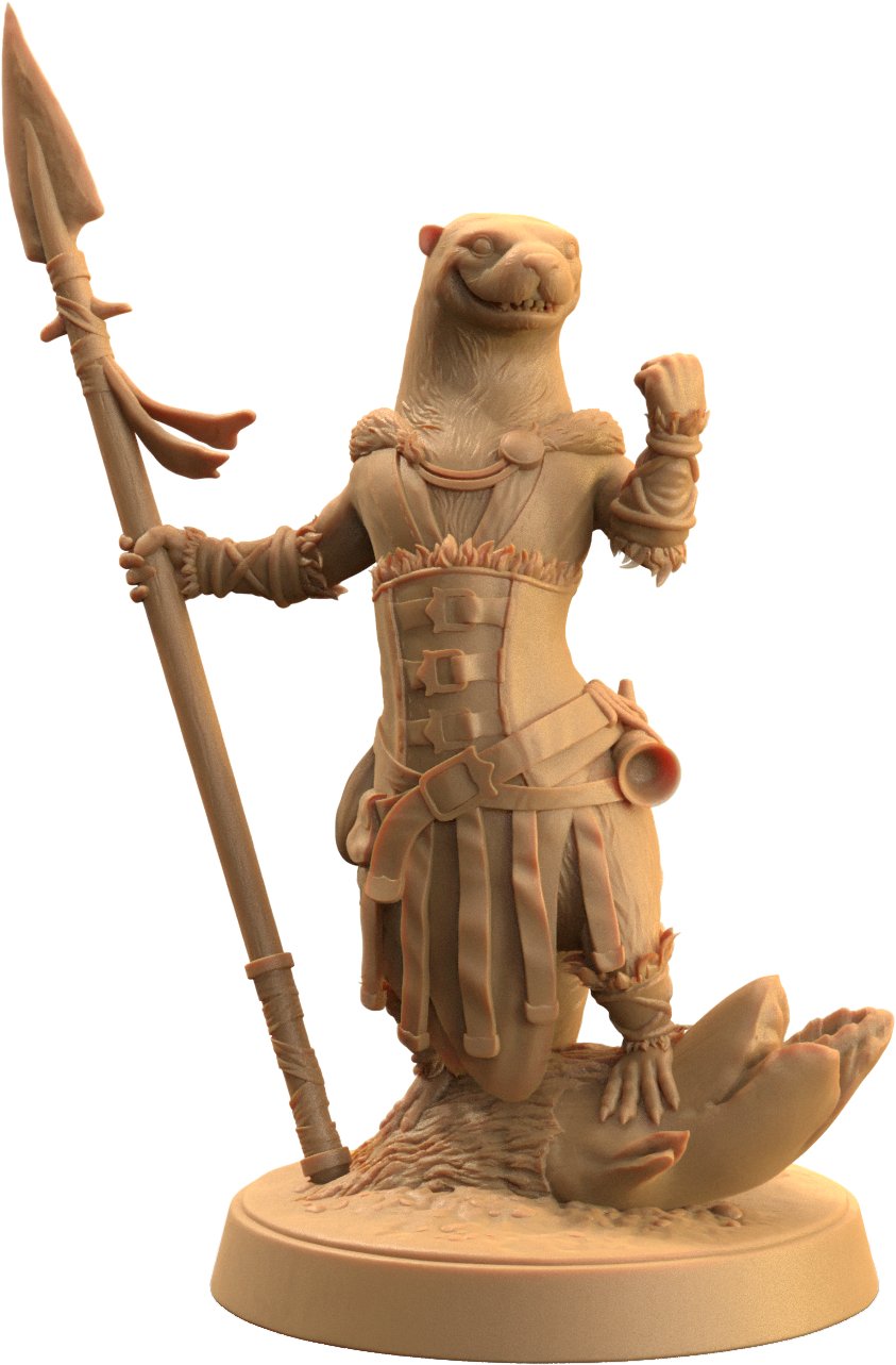 Pearl, Otter Spearmaster - Otterfolk Fighter Miniature - Mini Megastore