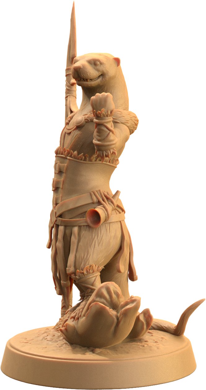 Pearl, Otter Spearmaster - Otterfolk Fighter Miniature - Mini Megastore