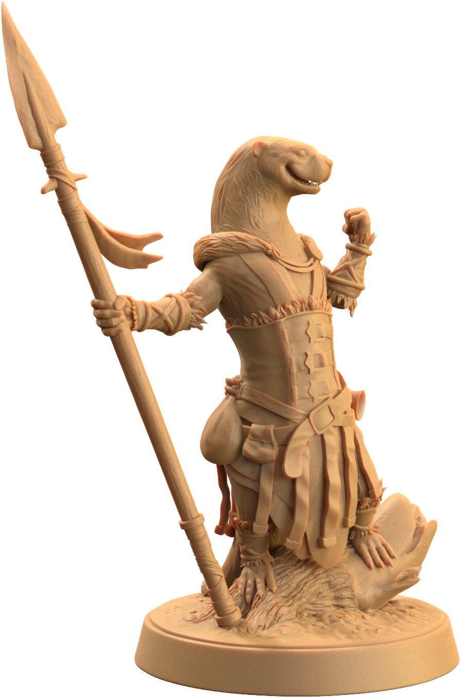 Pearl, Otter Spearmaster - Otterfolk Fighter Miniature - Mini Megastore