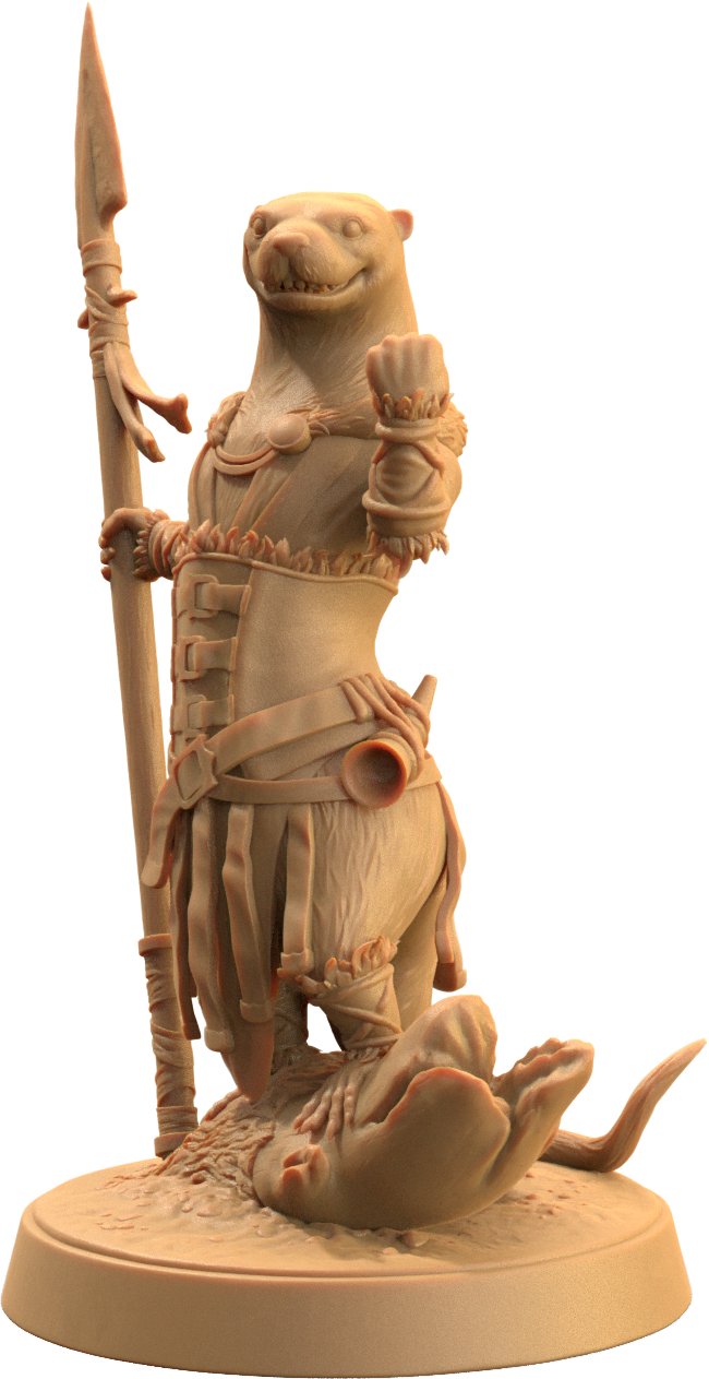 Pearl, Otter Spearmaster - Otterfolk Fighter Miniature - Mini Megastore