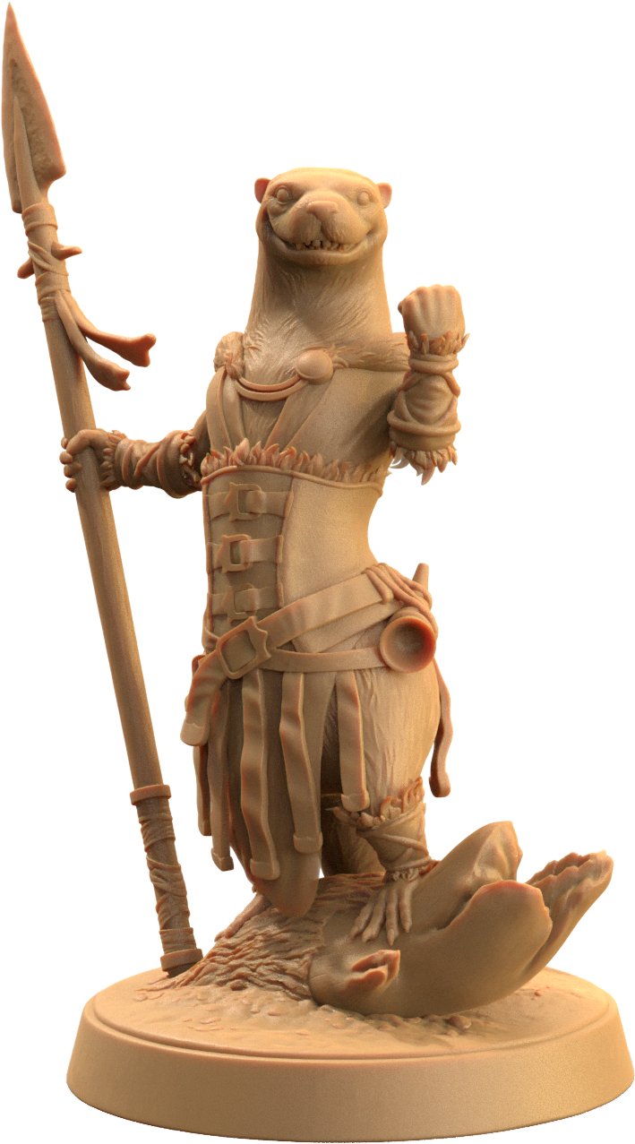 Pearl, Otter Spearmaster - Otterfolk Fighter Miniature - Mini Megastore