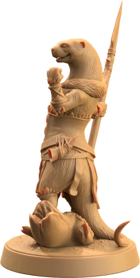 Pearl, Otter Spearmaster - Otterfolk Fighter Miniature - Mini Megastore