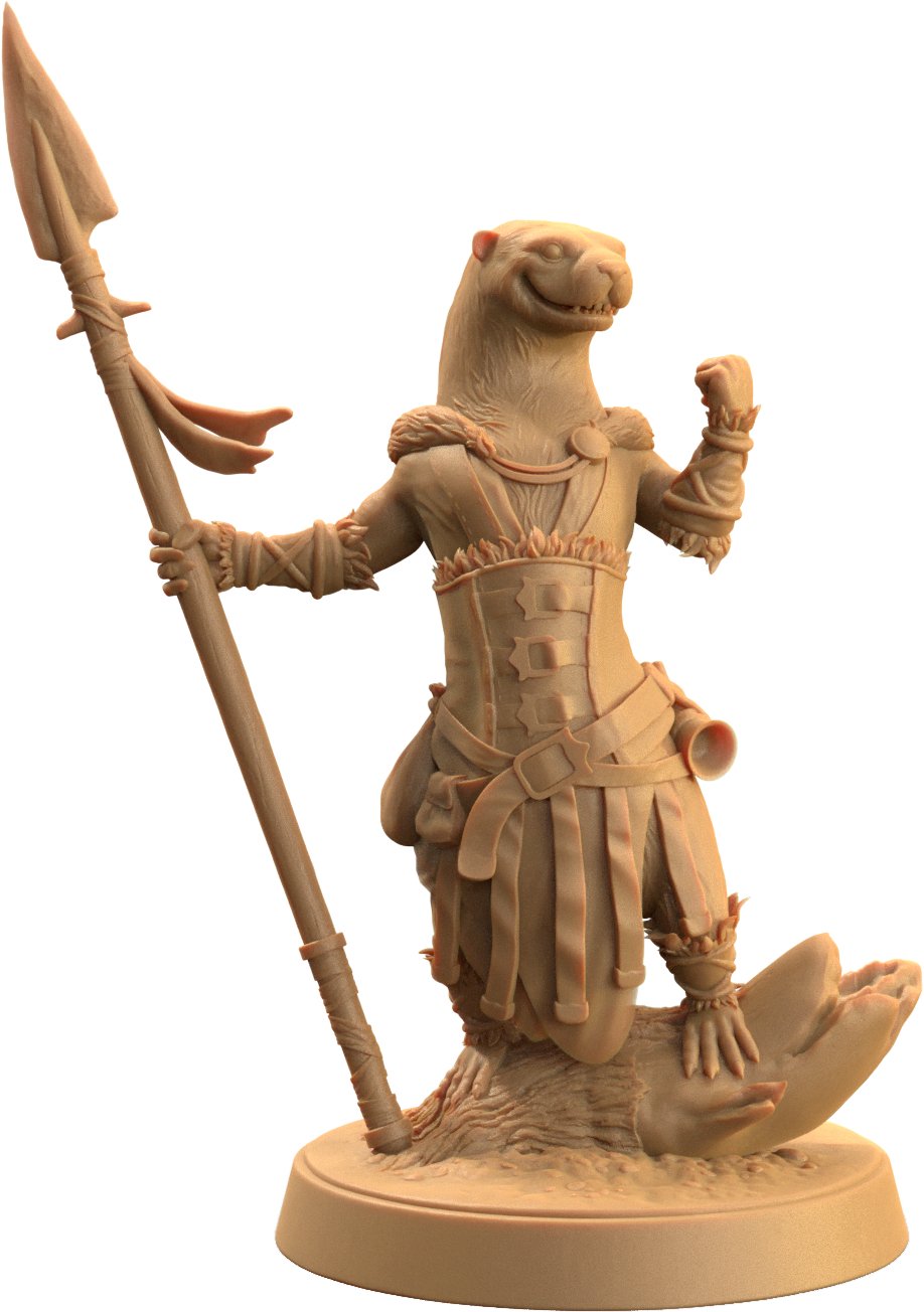 Pearl, Otter Spearmaster - Otterfolk Fighter Miniature - Mini Megastore