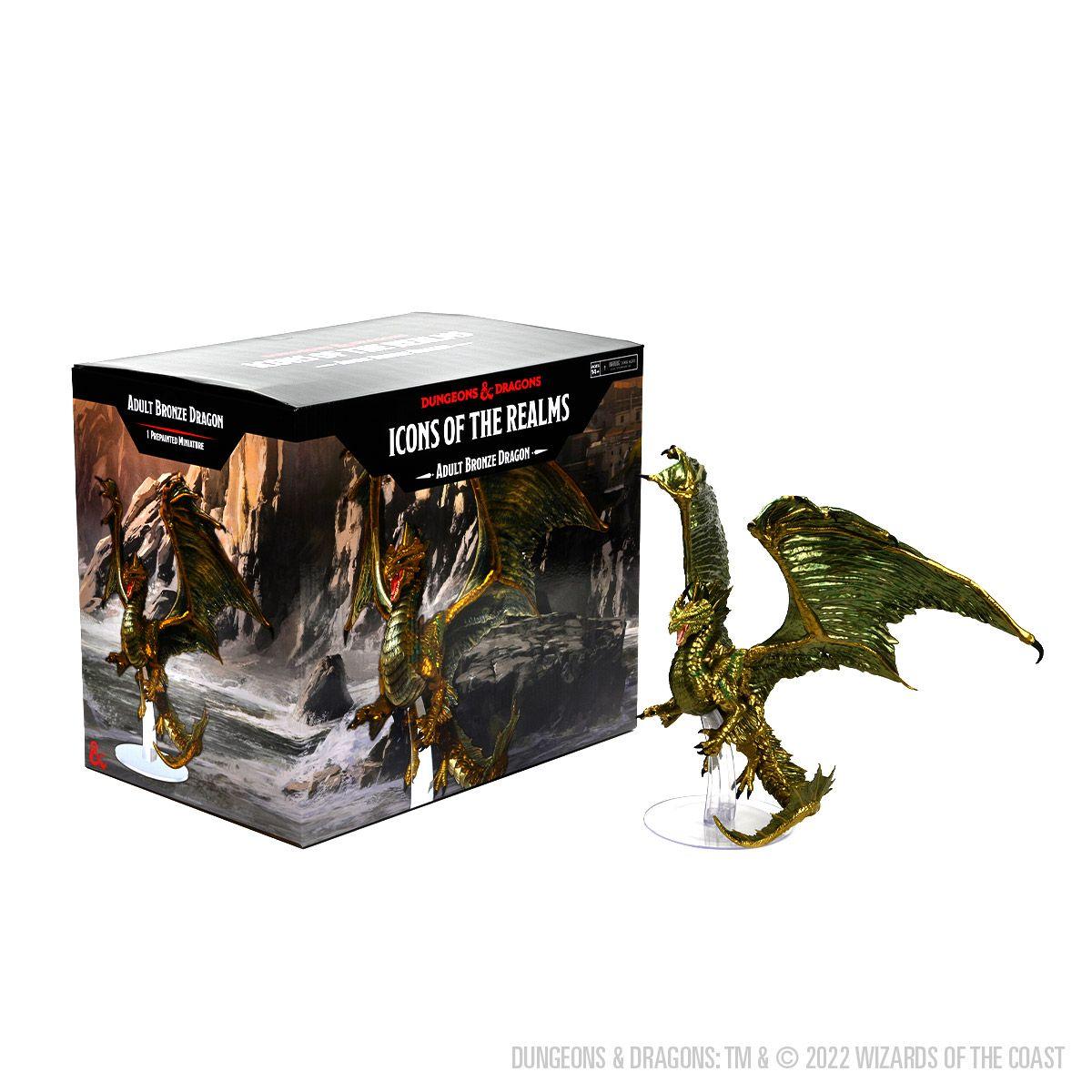 pre-painted Adult Bronze Dragon Miniature - Icons of the Realms - Mini Megastore