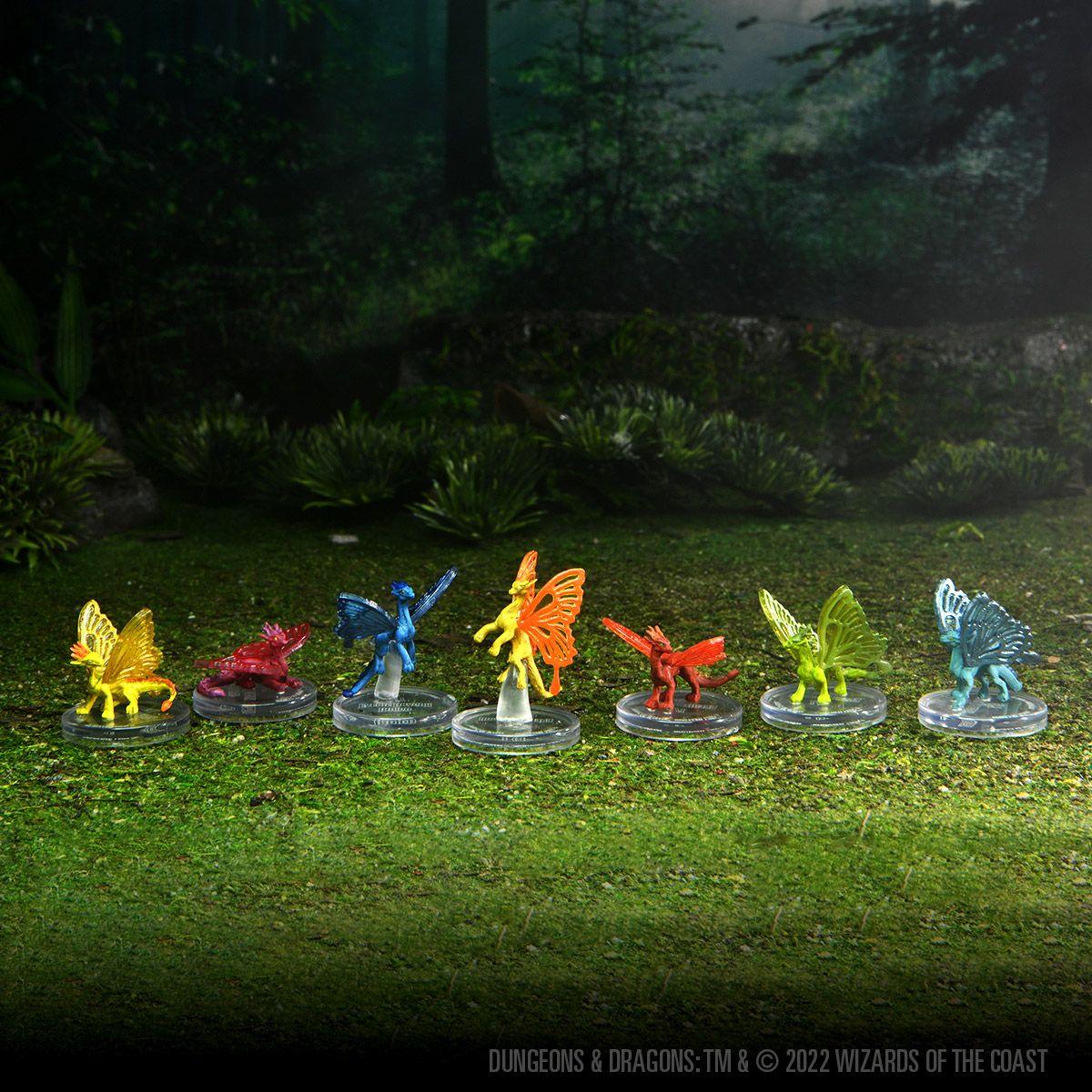 Pre-painted Faerie Dragons Miniatures, Set of 7 - Icons of the Realms - Mini Megastore