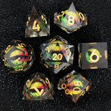 Sharp handmade resin liquid core eye dice set - Mini Megastore