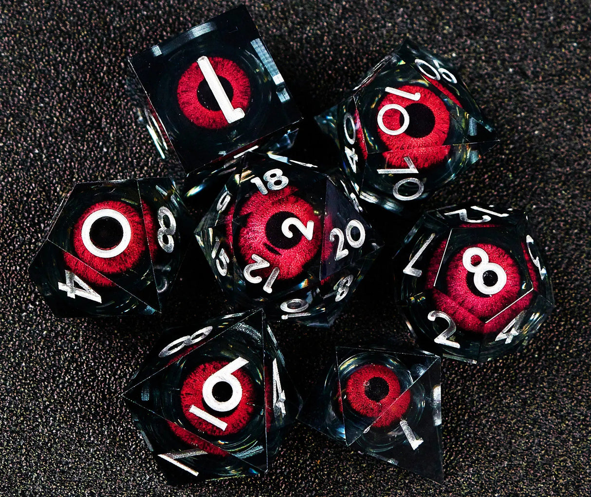 Sharp handmade resin liquid core eye dice set - Mini Megastore