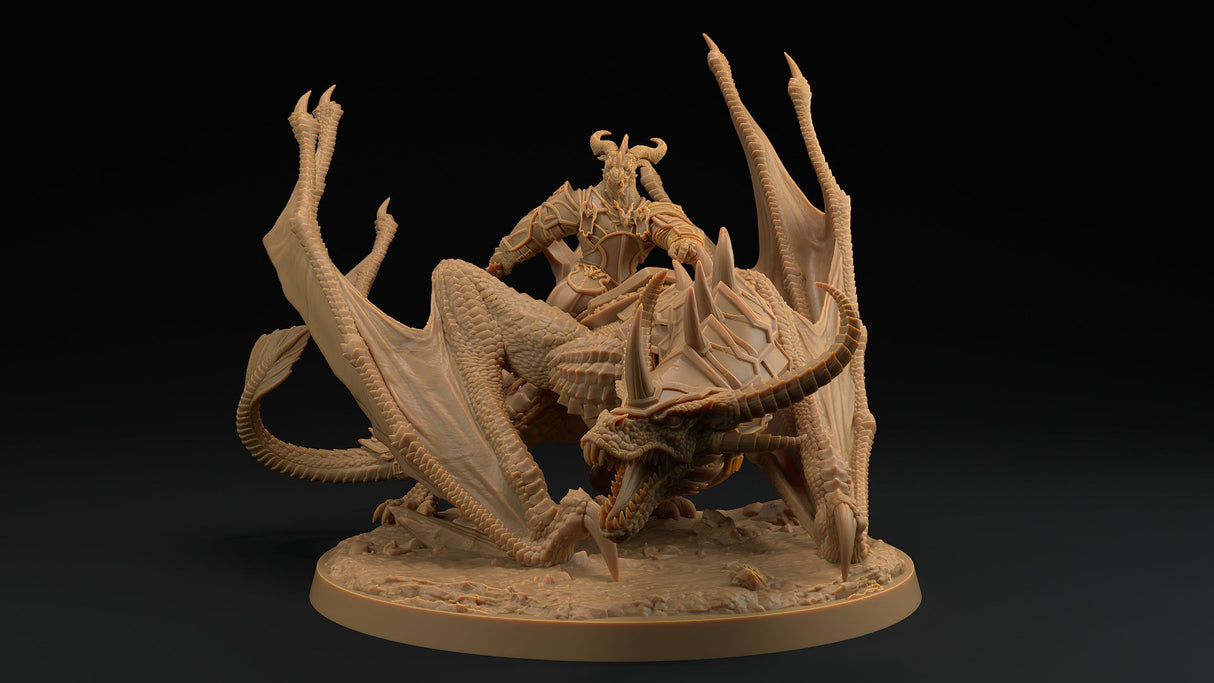 Talonheart the Dragon / Wyvern & Dragonborn Rider Miniature - Mini Megastore