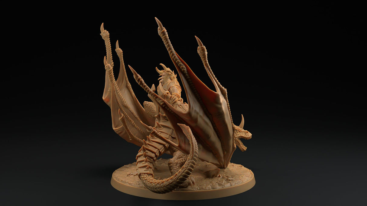 Talonheart the Dragon / Wyvern & Dragonborn Rider Miniature - Mini Megastore