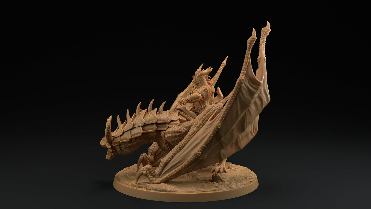 Talonheart the Dragon / Wyvern & Dragonborn Rider Miniature - Mini Megastore