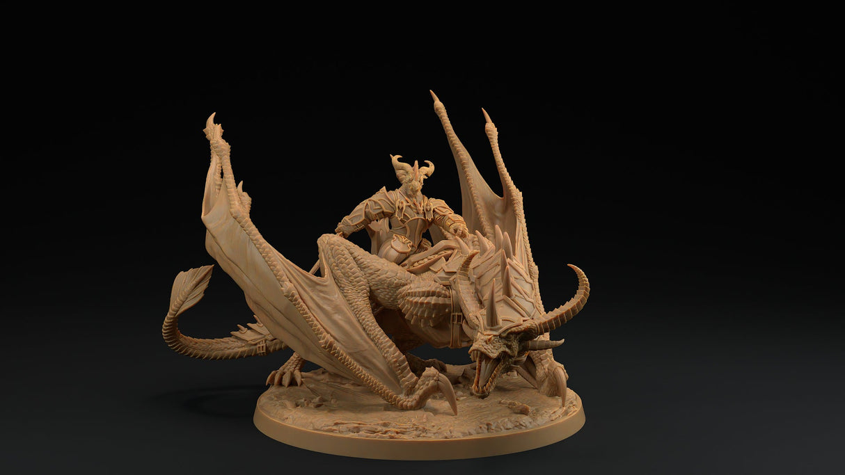 Talonheart the Dragon / Wyvern & Dragonborn Rider Miniature - Mini Megastore