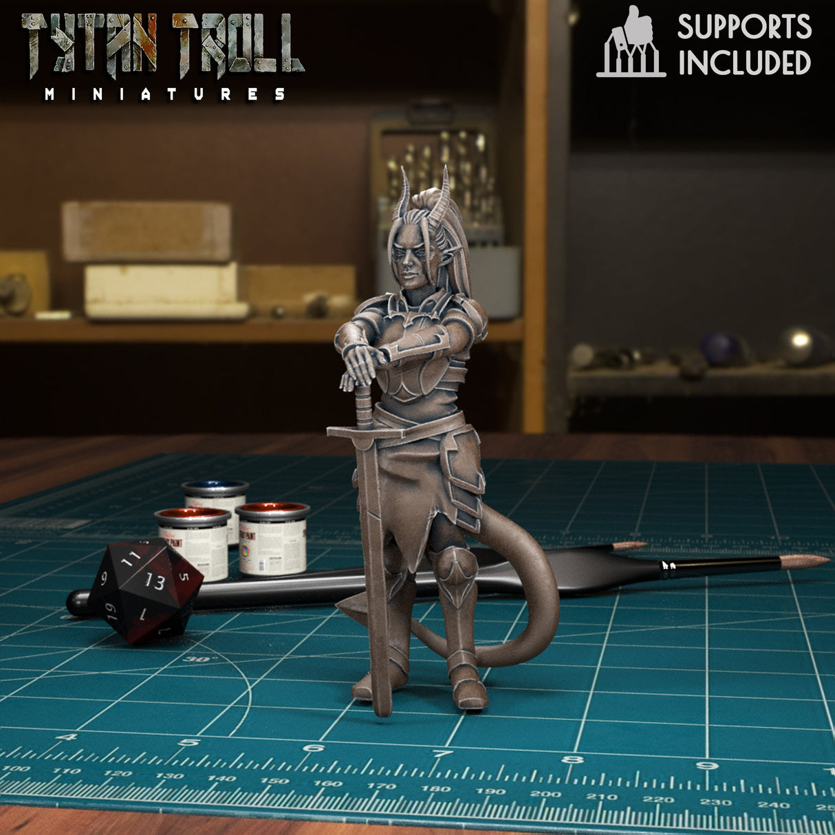 Tiefling fighter Miniatures - Mini Megastore