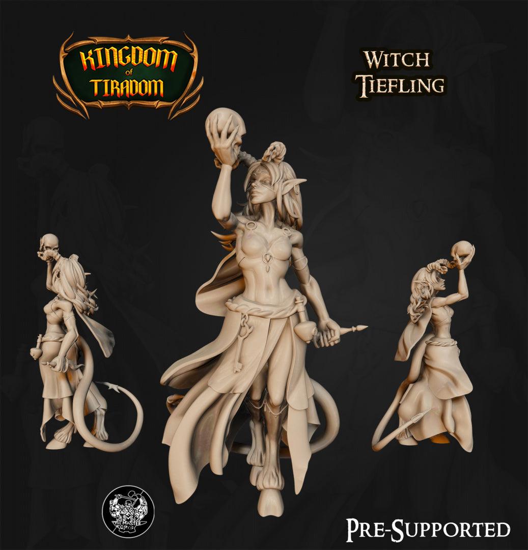 Tiefling Witch / spellcaster miniature - Mini Megastore
