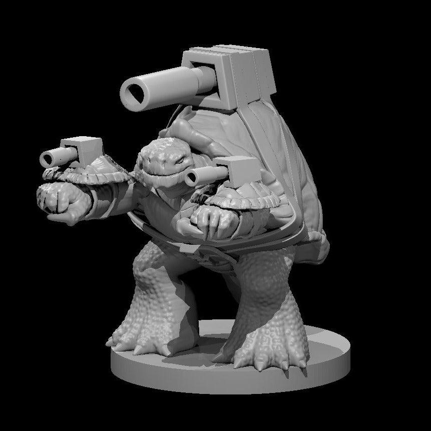 Tortle Artificer Gunslinger with Wrist and Shell Cannons Miniature - Mini Megastore