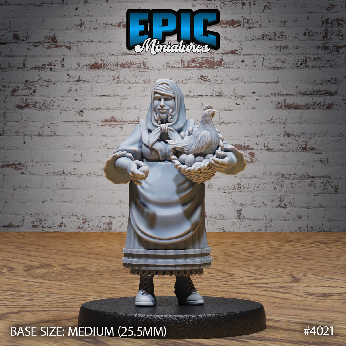 Villager Poultry Woman Miniature - Mini Megastore