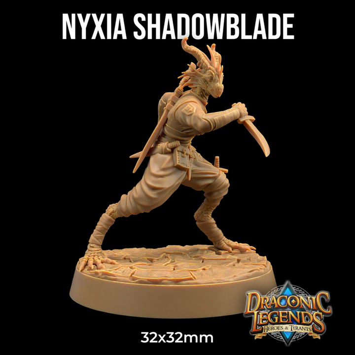 Nyxia Shadowblade - Dragonborn Rogue Miniature